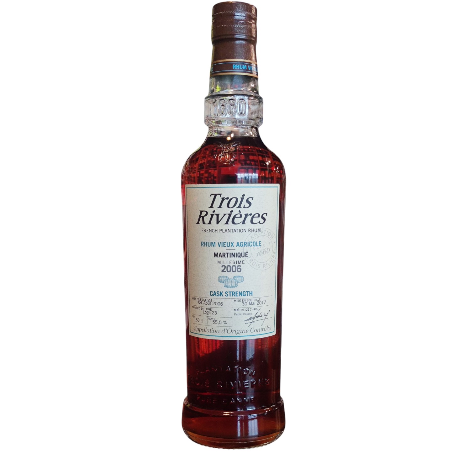 RHU0003294-1.jpg RHUM TROIS RIVIERES CASK STRENGTH 2006, 55.5° 50CL – Image 1