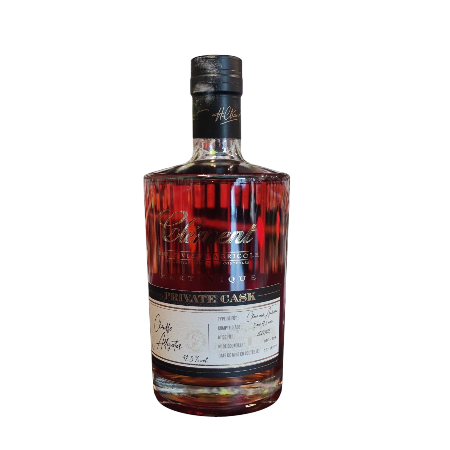 RHU0003296-1.jpg RHUM CLEMENT PRIVATE CASK CHAUFFE ALIGATOR, 42.3° 75CL – Image 1