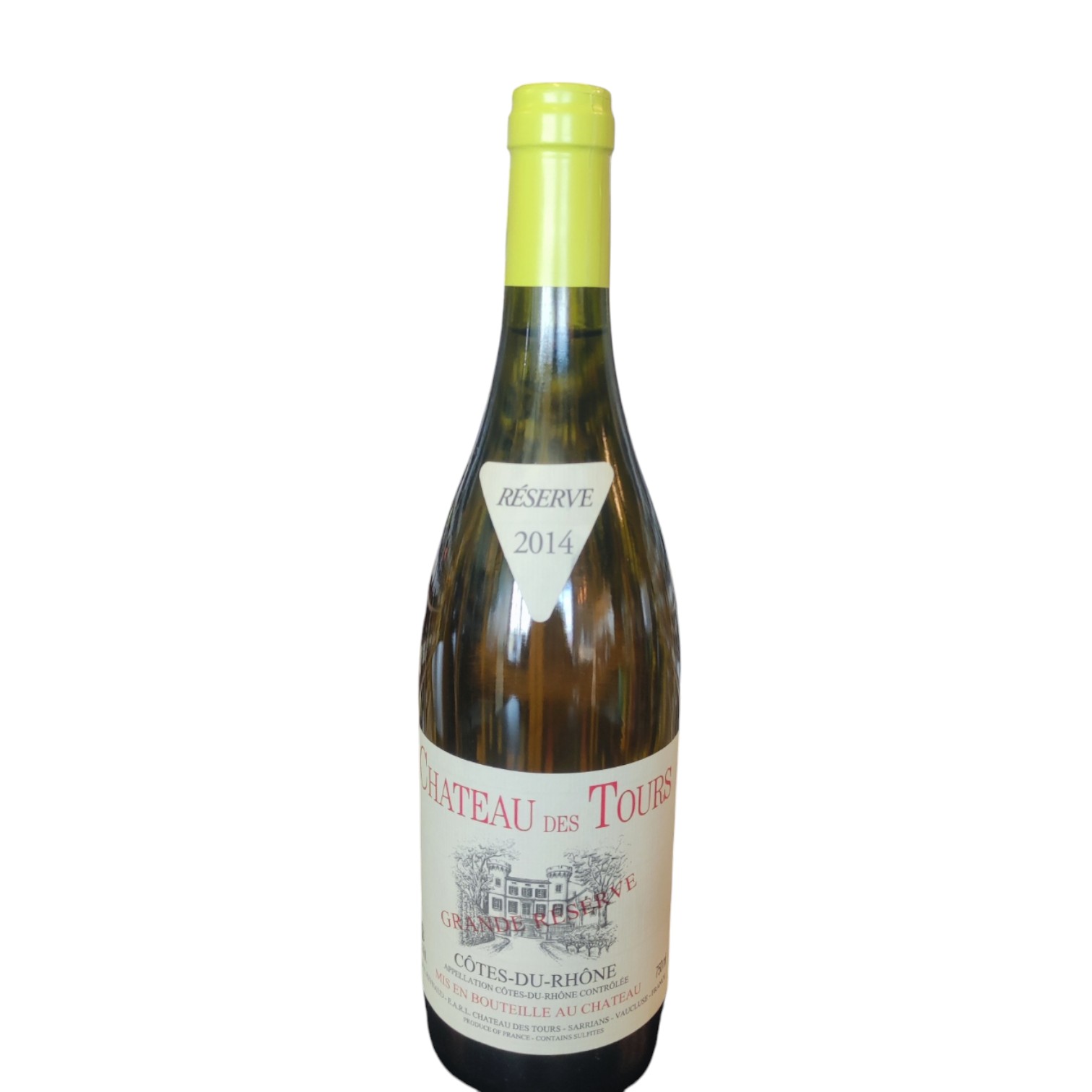 VIN0002453.jpg CHÂTEAU DES TOURS GRANDE RESERVE COTES DU RHONE 2014 BLC REYNAUD 75 CL 14° – Image 1