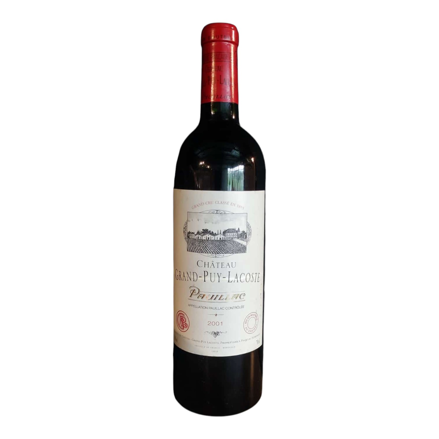 VIN0002762.jpg CHÂTEAU GRAND PUY LACOSTE PAUILLAC 2001 75 CL 13° – Image 1