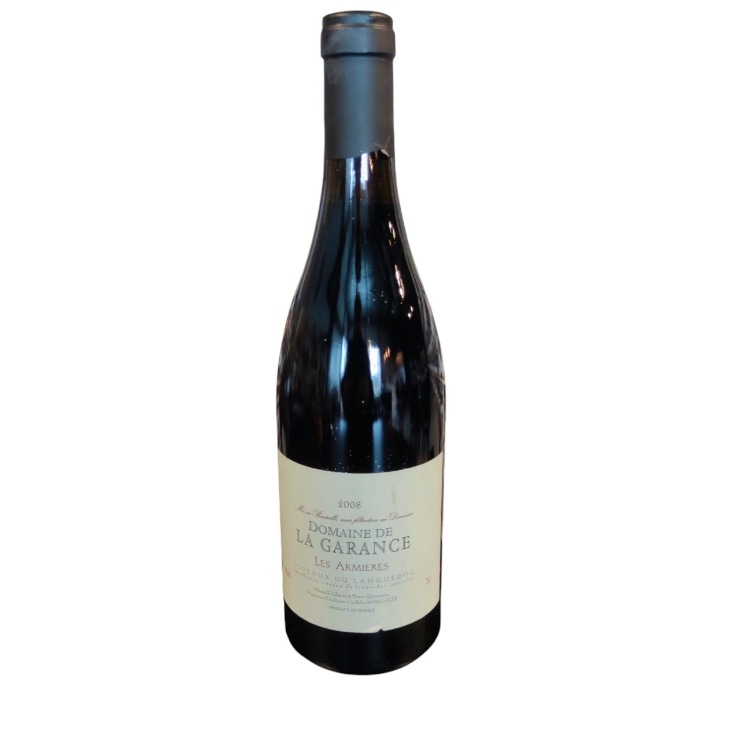 VIN0003018.jpg DOMAINE DE LA GARANCE LES ARMIERES COTEAUX DU LANGUEDOC RGE 2008 75 CL 14° – Image 1