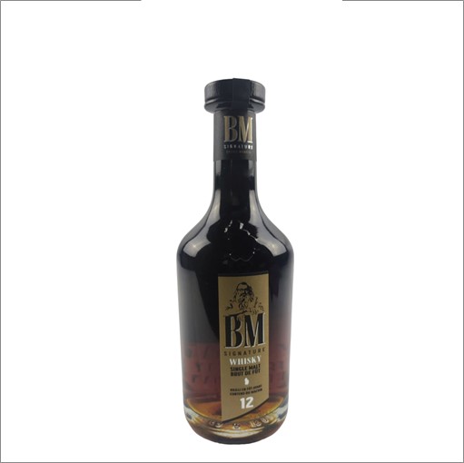 WHI0002227.jpg BM SIGNATURE SINGLE MALT 12 ANS BRUT DE FUT VIEILLI EN FUT DE VIN DE MACVIN 70 cl 53,34° – Image 1