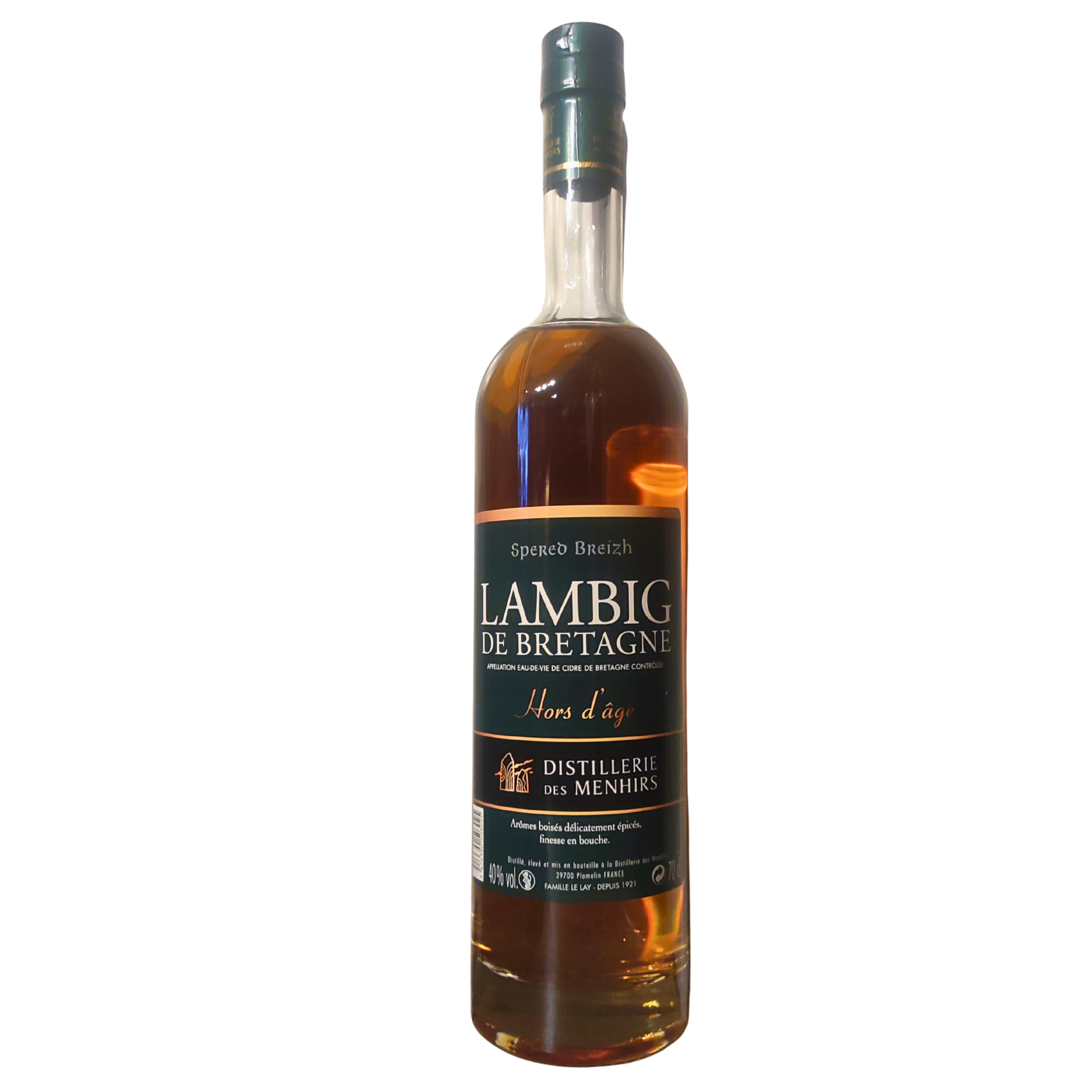 46c253e5-3867-4d8b-9fad-4b8ae1b5e9ce Lambig De Bretagne, Hors D'age, Eau De Vie De Cidre, Distillerie Menhirs, 40°, 70cl – Image 1
